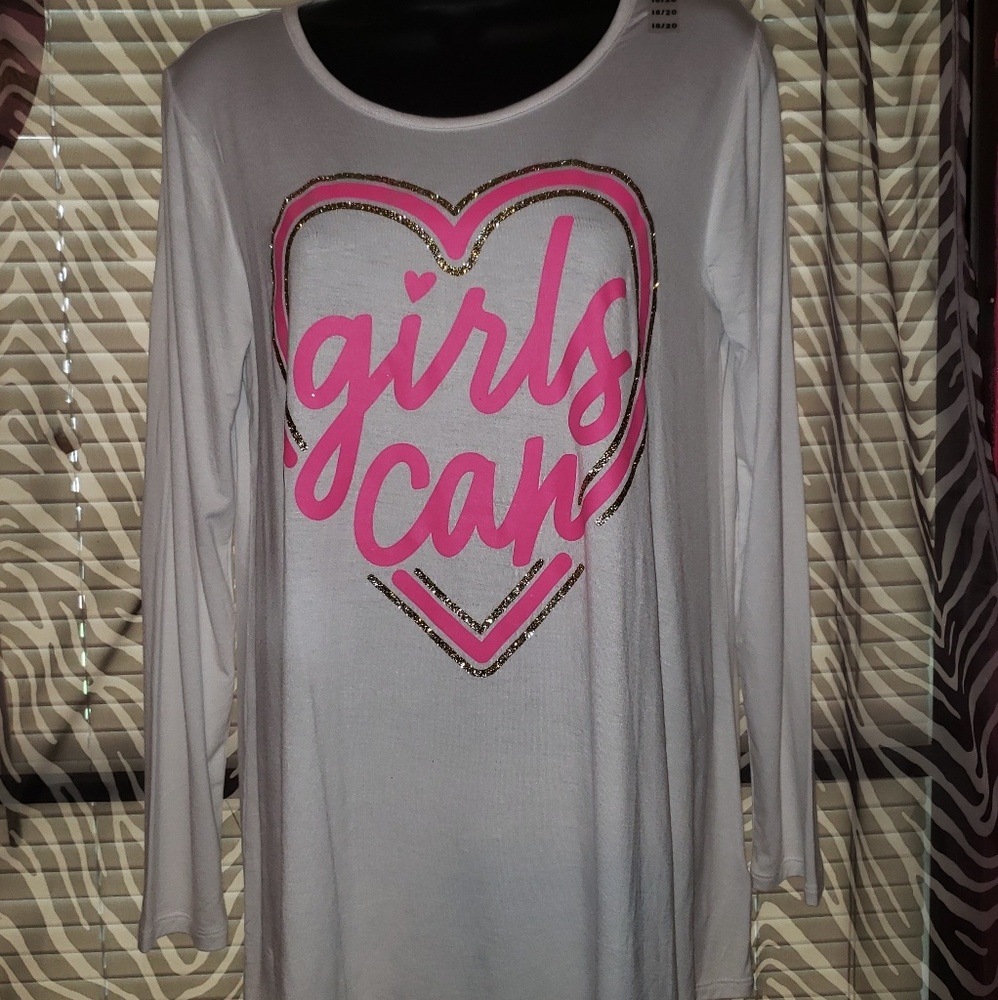 JUSTICE Long Sleeve Glitter Tee